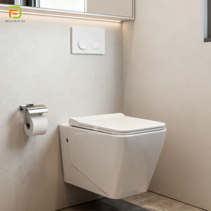 Big Fortune Sanitaire P-trap Mur Monté <span class=keywords><strong>Wc</strong></span> Céramique Carré <span class=keywords><strong>Suspendu</strong></span> Toilette Bol Hôtel Salle De Bains Sans Monture Mur <span class=keywords><strong>Suspendu</strong></span> Toilette - Product Image 1