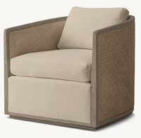 DIXON nouveauté meubles de maison Style américain confort loisirs Dixon fauteuil en rotin chaise de salle à manger avec coussin doux