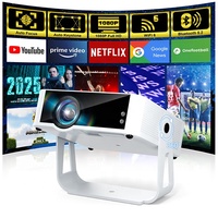 Projecteur de jeux vidéo Smart TV 300ANSI sans fil WiFi 4K-Laser Android 14 Mini Full HD 1080P portable pour cinéma à domicile
