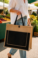 Sacs personnalisés avec logo, sacs fourre-tout en jute, vente en gros, sacs d'épicerie écologiques réutilisables, fabricant pour salons professionnels, OEM