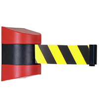 Ceinture de barrière rétractable, bande de cordon, barrière de corde de file d'attente à montage mural fixe pour parking extérieur