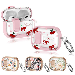 Funda Protectora IMD Click Switch con Diseño de Flor, Leopardo y Lazo para Apple AirPods Pro 3 4, Cubierta para Auriculares con Estampado de Vaca y Anillo - Product Image 2