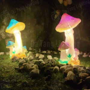 Lampe décorative en forme de champignon, design coloré, en résine transparente et composite de fibre de verre pour jardin - Product Image 2