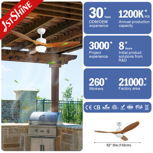 Ventilador de Techo <span class=keywords><strong>LED</strong></span> 1stshine IP65 Impermeable con Tres Aspas ABS, Ventilador Inteligente con Control Remoto y Luz <span class=keywords><strong>LED</strong></span> - Product Image 3