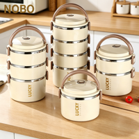 Boîte à lunch multifonctionnelle en acier inoxydable à 1/2/3 niveaux pour enfants, boîte à bento, conteneur alimentaire pour l'intérieur et l'extérieur
