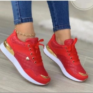 Baskets décontractées en PU pour femme, à bout carré, semelle plate, en maille, à paillettes, chaussures de sport hiver avec amorti - Product Image 4
