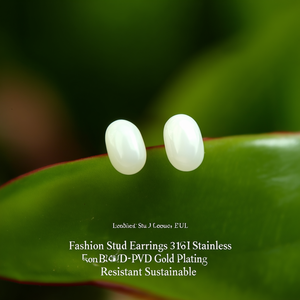 Boucles d'oreilles tendance en acier inoxydable 316L avec placage or PVD, résistantes et durables - Product Image 3
