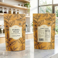 Kemasan Plastik Ziplock Berdiri, Dapat Didaur Ulang, Dapat Ditutup Kembali, Cetak Sesuai Pesanan, untuk Teh Herbal, Bubuk Kopi, Suplemen