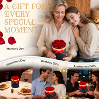 Forever Flowers Lieferung 7-teilige Konservierte Rosen-Box - Unparfümierte Blumen für Jubiläum Valentinstag Geschenke für Mama