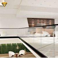 Rampe en verre trempé résistante aux intempéries et à la corrosion avec éclairage LED intégré pour usage extérieur : Balcons, villas, salles de bain, terrasses