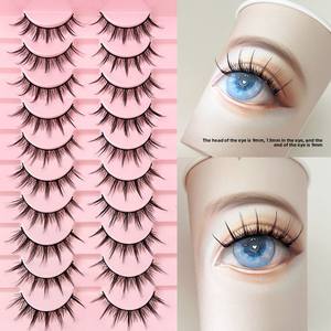 Cils en gros 009 faux cils végétaliens 10 paires de cils de marque privée en boîte pleine <span class=keywords><strong>bande</strong></span> cils personnaliser les cils - Product Image 1