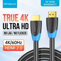Cable HDMI Mindpure 4k de Alta Velocidad 60Hz 18Gbps HDR, Chapado en Oro, 19 Plus 1 Núcleo CCS, Núcleos de Ferrita Dobles para Cine en Casa, TV, PC
