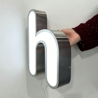 Lettres en acier inoxydable personnalisées avec éclairage frontal LED, enseigne publicitaire murale pour entreprise, logo, étanche IP65, garantie 1 an