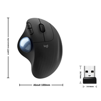 Logitech M570 Mouse game nirkabel 2.4G, Mouse optik Trackball ergonomis untuk Windows 10/8/7 Mac OS mendukung tes resmi