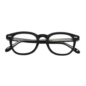 Figroad hecho a mano 100% Retro acetato gafas ópticas marco diseño de moda para hombres y mujeres protección ocular