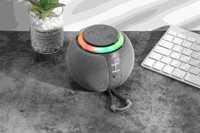 TG683 RGB LED Boombox BT-Lautsprecher, tragbarer, kabelloser Mini-Musikbox-Lautsprecher, runde Kugel-Soundbox mit Tragegurt und Haken