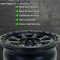 Velg Beadlock Aluminium Alloy Forged Custom Baru dengan Lapisan Powder Coating Matte Black 25mm 16-24" Off-Road Universal Fitment Cekung