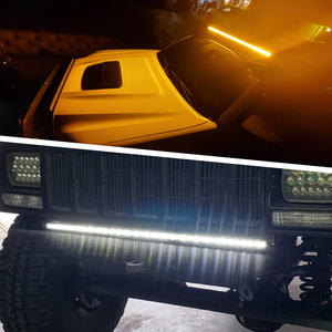 Barre lumineuse LED super brillante 6D à rangée unique, fine et mince, 7 pouces, 14 pouces, 20 pouces, 26 pouces, 32 pouces, 24V, blanc ambre, stroboscopique, tout-terrain, UTV, voiture, barre lumineuse antibrouillard LED - Product Image 6