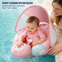Bouée gonflable pour bébé avec auvent amovible, siège de bain licorne, protection frontale, personnalisation de la marque