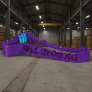 Eslingas de cincha de poliéster redondas de 1000 kg, color morado, para elevación - Product Image 3