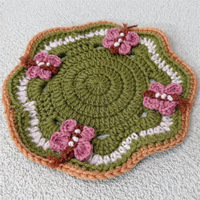 Nouveaux sets de table papillon européens et américains faits main au crochet, sous-verres inclus