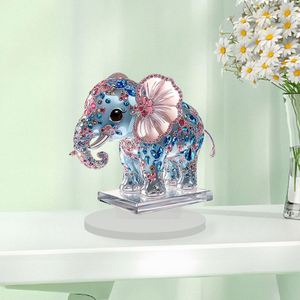 Cartoon Blue pink <b>Elephant</b> 2D OH980 Printing Home Living Room Bedroom Desktop Ornament Assembly Prop <b>Decoration</b> - Product Image 4