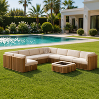 Ensemble de meubles de jardin en teck Sigma de qualité supérieure, canapé de loisirs extérieur, table et chaises assorties