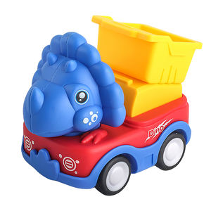 Appuyez et partez friction en plastique <span class=keywords><strong>dessin</strong></span> <span class=keywords><strong>animé</strong></span> mignon dinosaure ingénieur de course friction jouet véhicule jouet <span class=keywords><strong>camion</strong></span> de construction - Product Image 1