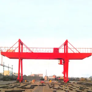 Hot sale 50 ton ground mounted rail type grab double girder overhead crane