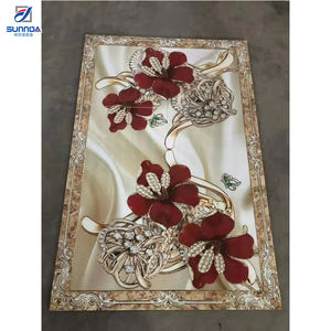 Özelleştirilmiş güzel seramik çiçek parke madalyon kiremit lüks lobi otel zemin tasarım halı porselen karolar madalyon - Product Image 5