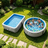 Piscine gonflable pliable Drop Stitch pour l'extérieur, piscine familiale pour jeux aquatiques, en PVC durable avec kits de réparation