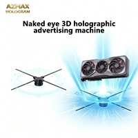 Projecteur Holographique 3D LED WIFI AZMAX 100CM, Affichage Intérieur 1184 Puce, Luminosité 4K, Publicité, Éducation, Fourniture OEM, 0.2mm