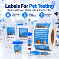 Étiquettes vétérinaires personnalisées, autocollants en rouleau blancs en BOPP, autocollants adhésifs pour les tests sur les animaux de compagnie et l'identification des échantillons de laboratoire