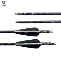 Ensemble de flèches de tir à l'arc à motif crâne, 30 pouces, tige en carbone composite, pointe en acier, nock noir, 12 pièces par boîte