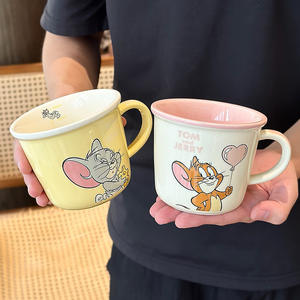 Tom And Jerry <b>Ceramic</b> <b>Mug</b> 300Ml Cartoon Design For Kids And Adults Breakfast Cup With Handle And Spoon - Product Image 2
