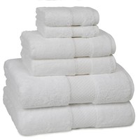 Drap de bain grande taille super doux avec logo style dobby ensemble de serviettes de bain en coton blanc pour la salle de bain