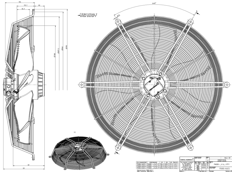 ZIEHL-ABEGG Fan Original Quality Germany New Fan FN080-ADA.6N.V7/SDQ.6N ...
