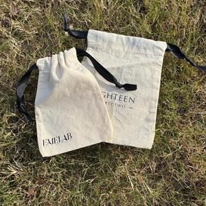 Organic Cotton <b>Drawstring</b> Dust Bag/<b>Pouch</b> Customized Size & Color Biodegradable Craft Packaging Acceptable - Product Image 3