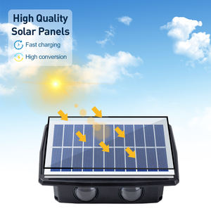 Lumières de sécurité extérieures pour jardin arrière-cour étanche IP65 sans fil sensible à la mise en marche automatique de la lumière capteur de nuit lampe murale solaire à LED - Product Image 5