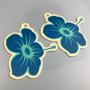 รับผลิตป้ายแขวนเสื้อผ้ารูปแอปเปิ้ลและรูปดอกไม้ พิมพ์โลโก้ตามสั่ง ขายส่ง - Product Image 1