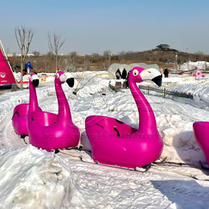 Luge de neige en PE pour l'extérieur, flamant rose, une personne, écologique, durable, capacité de charge de 100 kg, pour enfants et adultes - Product Image 6