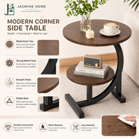 Table basse d'angle en bois en forme de C, petite table d'appoint pour canapé, best-seller et la plus populaire pour le salon