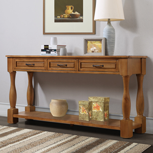 Table console en bois de 63 pouces avec 3 tiroirs et 1 étagère, table d'entrée, table de couloir, table de canapé, extra épaisse, facile à assembler - Product Image 3