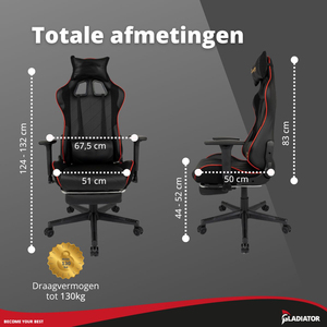 Chaise de bureau ergonomique professionnelle inclinable à 160°, chaise de jeu E-sports noire avec accoudoirs réglables en 3D - Product Image 6