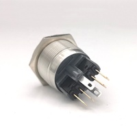Interrupteurs LED OEM étanches en acier inoxydable de 22 mm avec logo gravé au laser et anneau lumineux bleu 220 V