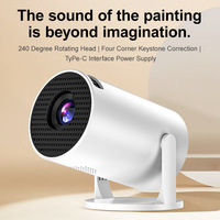 Proyektor Portabel HY300 LED 4K 94-Inci 200 Lumens HIFI Stereo WiFi Dual-Band Proyeksi Layar Nirkabel untuk Bisnis dan Pendidikan
