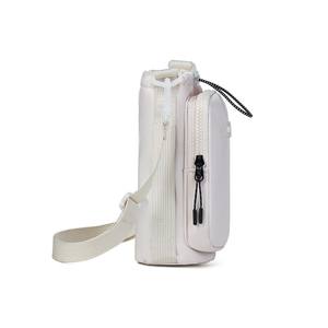 Portable Drawstring <b>Crossbody</b> <b>Bag</b> With Zipper Pocket Unisex Shoulder Strap For Everyday Use <b>White</b> Summer 2025 - Product Image 1