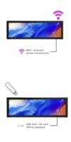 Layar Monitor Iklan Luar Ruangan LCD dengan Input USB SD RJ45, Monitor Ekstra Lebar 28,6 Inci 1920X540 Android 7.1 Layar Bar