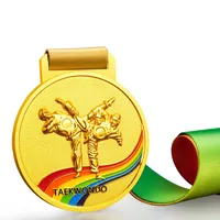 PAS de QUANTITÉ MINIMALE DE COMMANDE Usine directe Or médaille/médaille personnalisée/personnaliser Médaille Médailles Taekwondo
