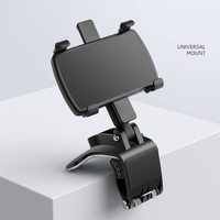 Support de téléphone pour voiture 360 °   Support de téléphone portable universel rotatif pour rétroviseur de tableau de bord, accessoires intérieurs de voiture